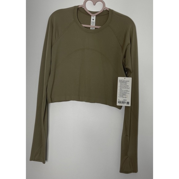 lululemon athletica Tops - Lululemon Swiftly Tech Long Sleeve Cropped Size 12 SHOK NWT